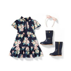 Janie and Jack Floral Kids Ruffle Dress Size 4